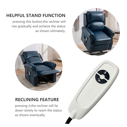 Electric Lift Recliner Chair with Lumbar Support, Red Brown V994026