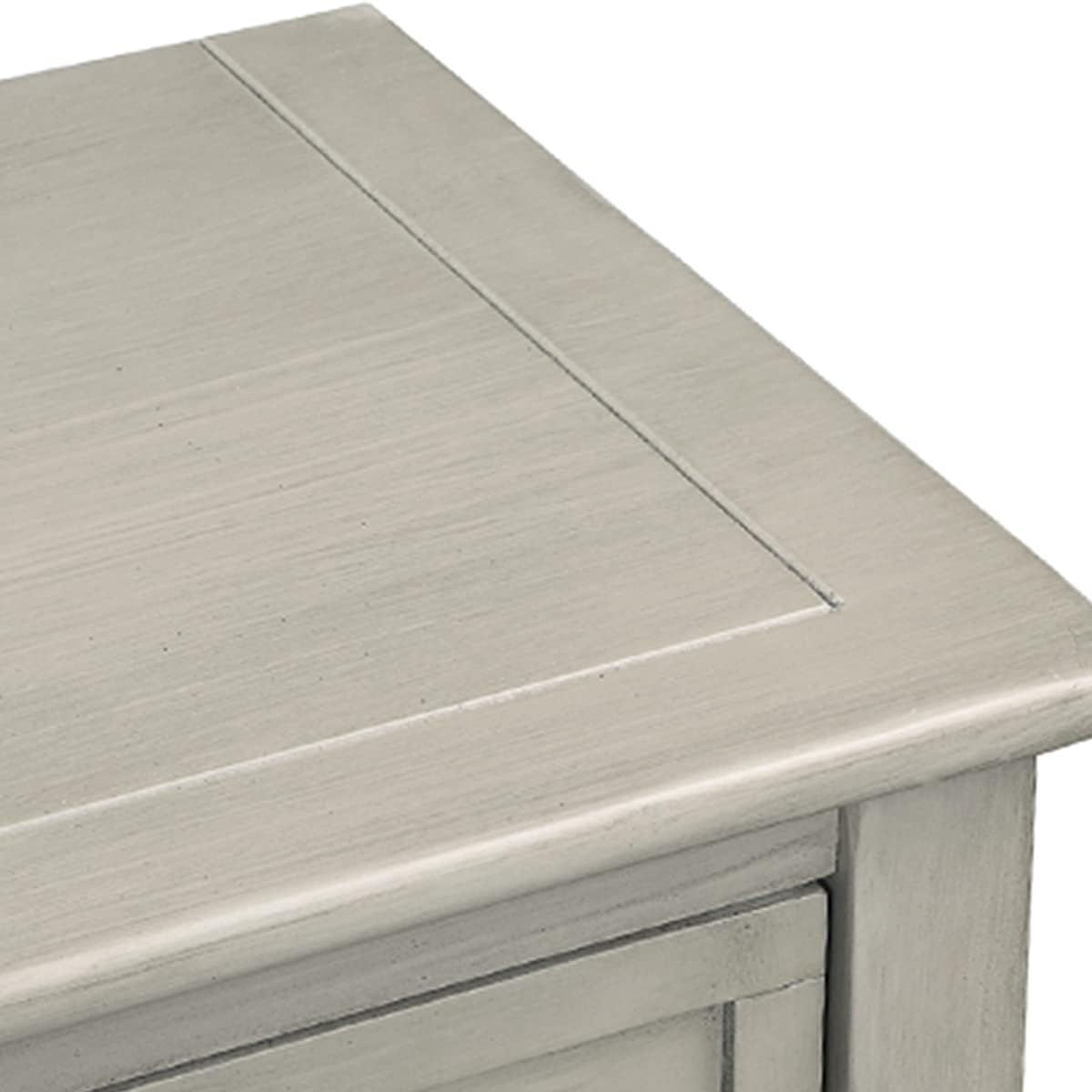 Farmhouse Vintage Console Table with 4 Drawers and Bottom Shelf, Solid Wood, Antique Gray F702450