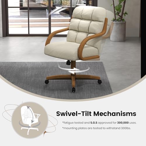 Chromcraft 2-Pack Swivel Tilt Dining Chairs on Wheels, Santa Rosa Linen Y227