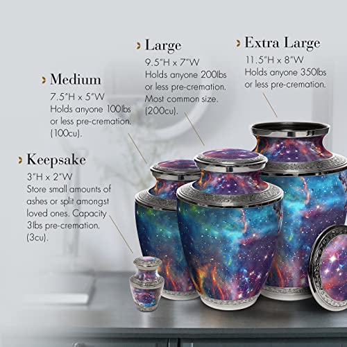 Cosmic Galaxy Keepsake Urns for Human Ashes with Velvet Gift Box X613