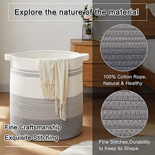 OIAHOMY 80L Laundry Basket Hamper with Handles, Woven Storage Basket, Gradient Yellow G9772