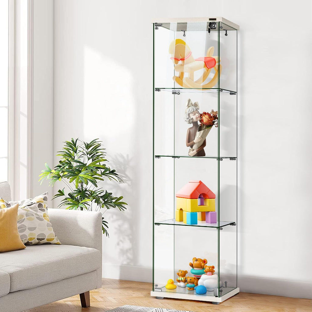VIVOHOME 4-Layer Glass Display Cabinet with Lock U535594