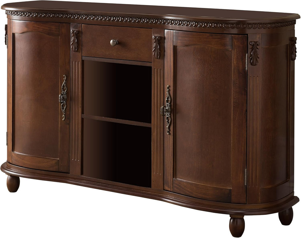 Kings Brand Furniture Wood Buffet Server Sideboard Console Table Cabinet, Walnut F7380