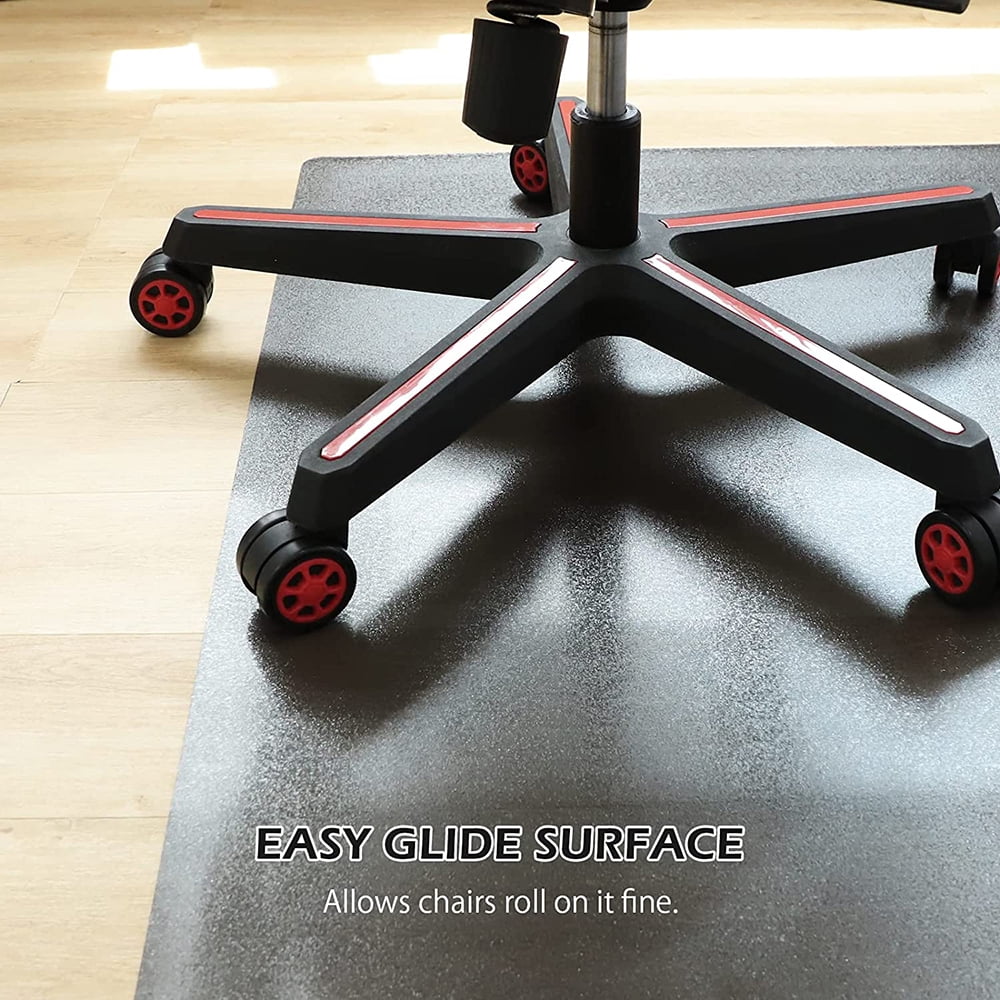 Translucent Black Vinyl Chair Mat for Hard Floors, 63" x 51" K6725