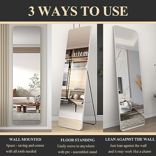 Black Full Length Door Mirror 39"x12" Wall Mounted F1231