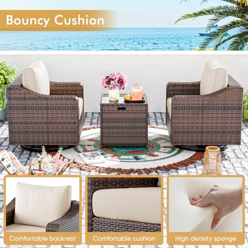 Outdoor Patio Furniture Set 6 Pieces with Fire Pit Table, Grey T113493