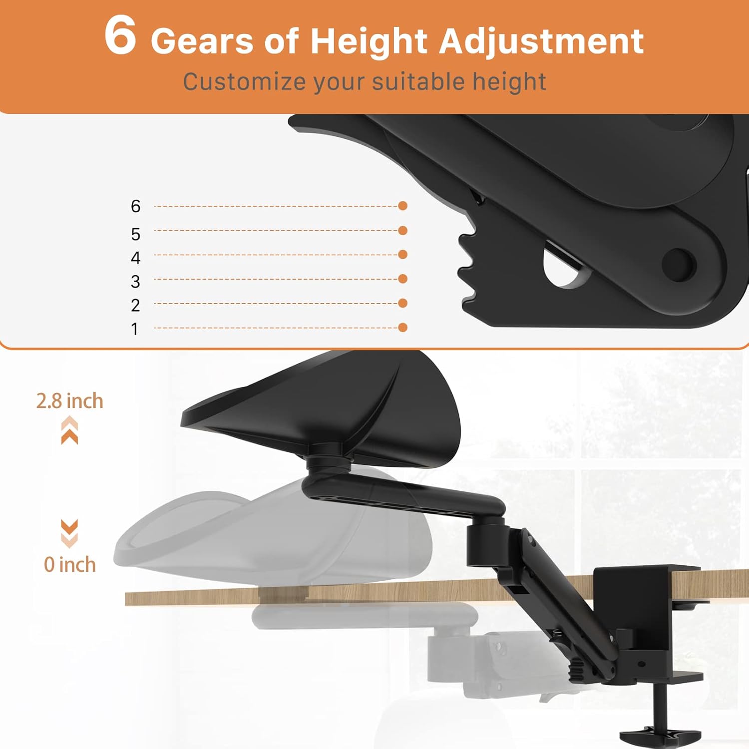 JOY worker Foldable Mobile Standing Desk with Ergonomic Rotating Elbow Cushion Pad Q390749