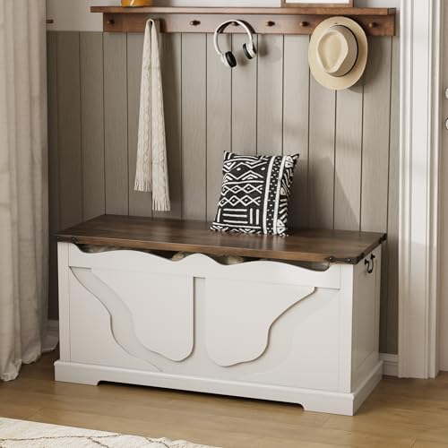Maupvit Storage Chest with 2 Safety Hinges, White V554