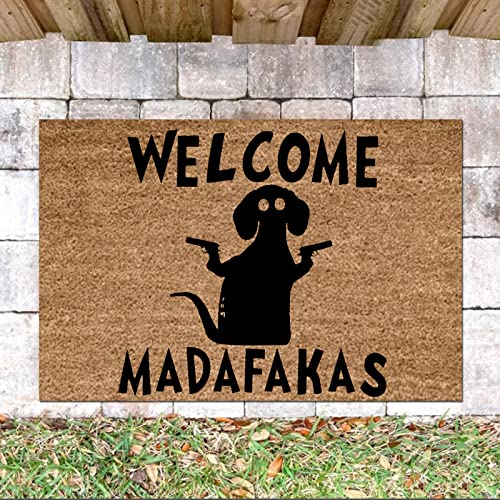 Funny Black Outdoor Door Mat for Entryway Porch L397710