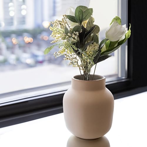 Navy Ceramic Oval Flower Vase for Indoor & Outdoor Décor E903