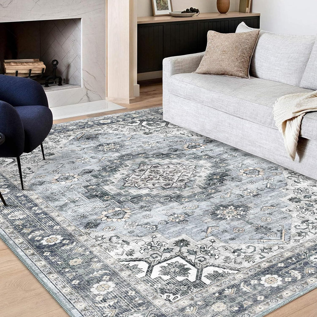5x7 Machine Washable Non-Slip Area Rug S5756