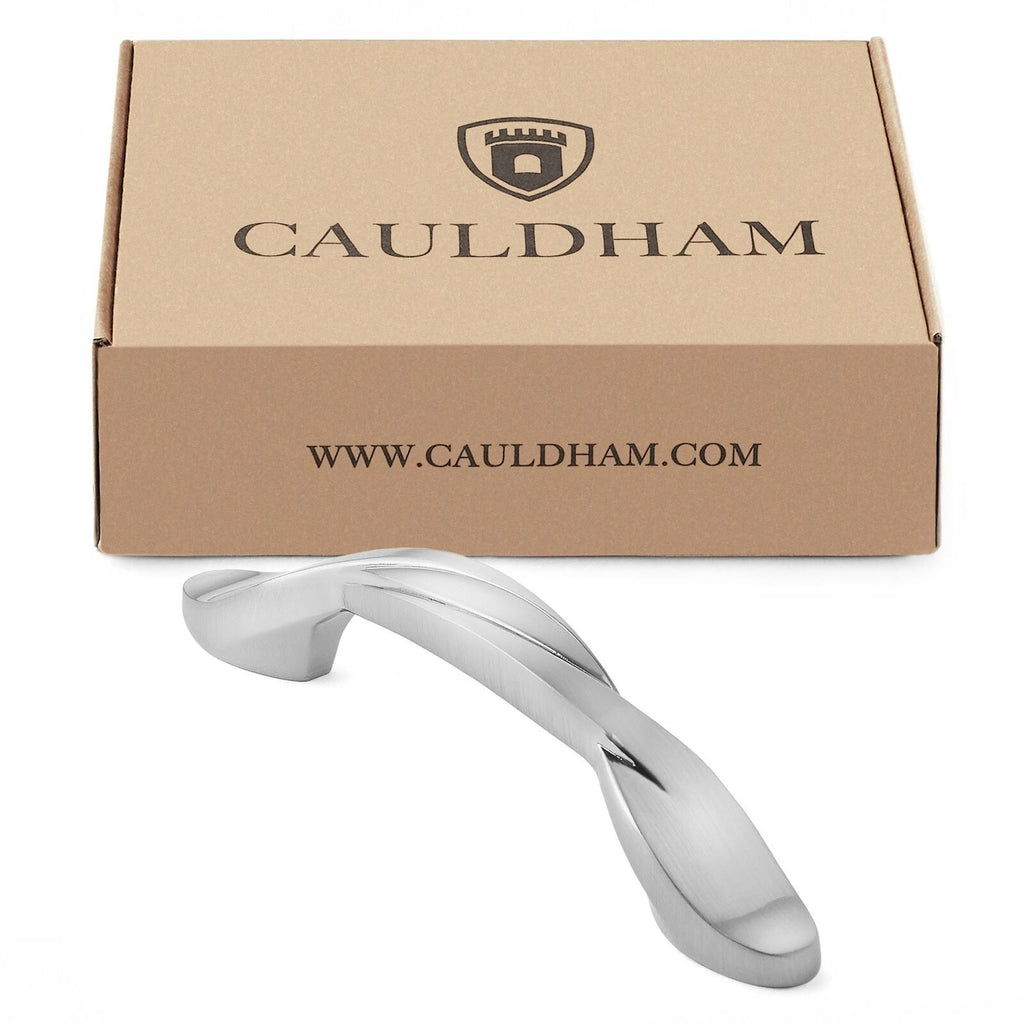 Cauldham 25 Pack Solid Braided Kitchen Cabinet Pulls Handles Satin Nickel K296977