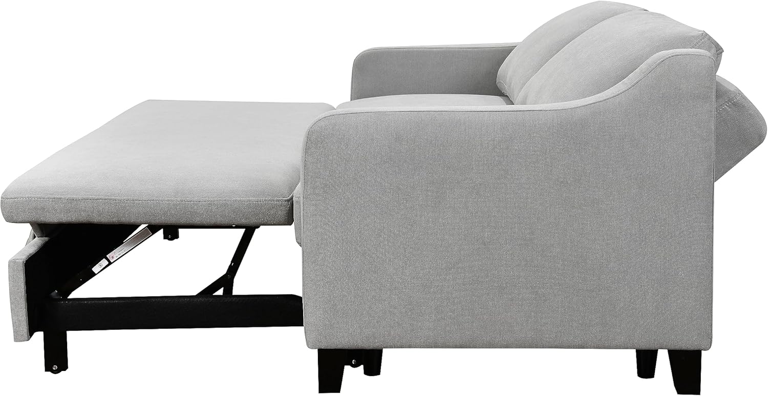 69" 3 in 1 Convertible Queen Sleeper Sofa Bed, Modern Fabric Loveseat Futon, Light Gray M509