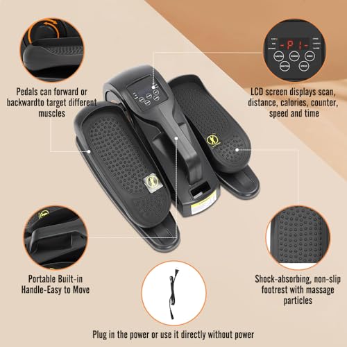 Under Desk Elliptical Electric Seated Pedal Exerciser with Remote Control U141