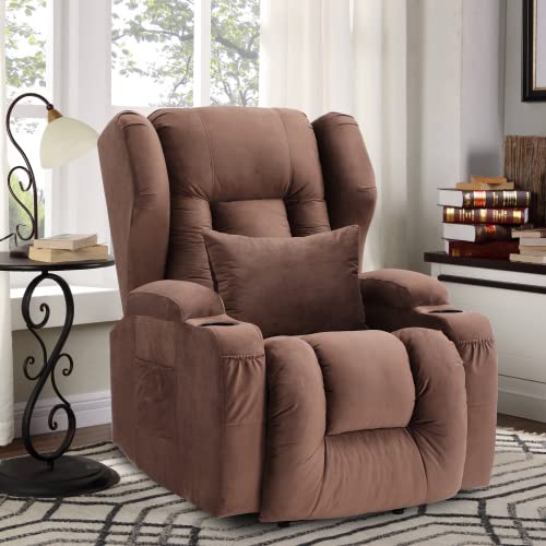 Power Lift Recliner Chair for Elderly with Massage and Heat, Velvet, USB Ports X3458
