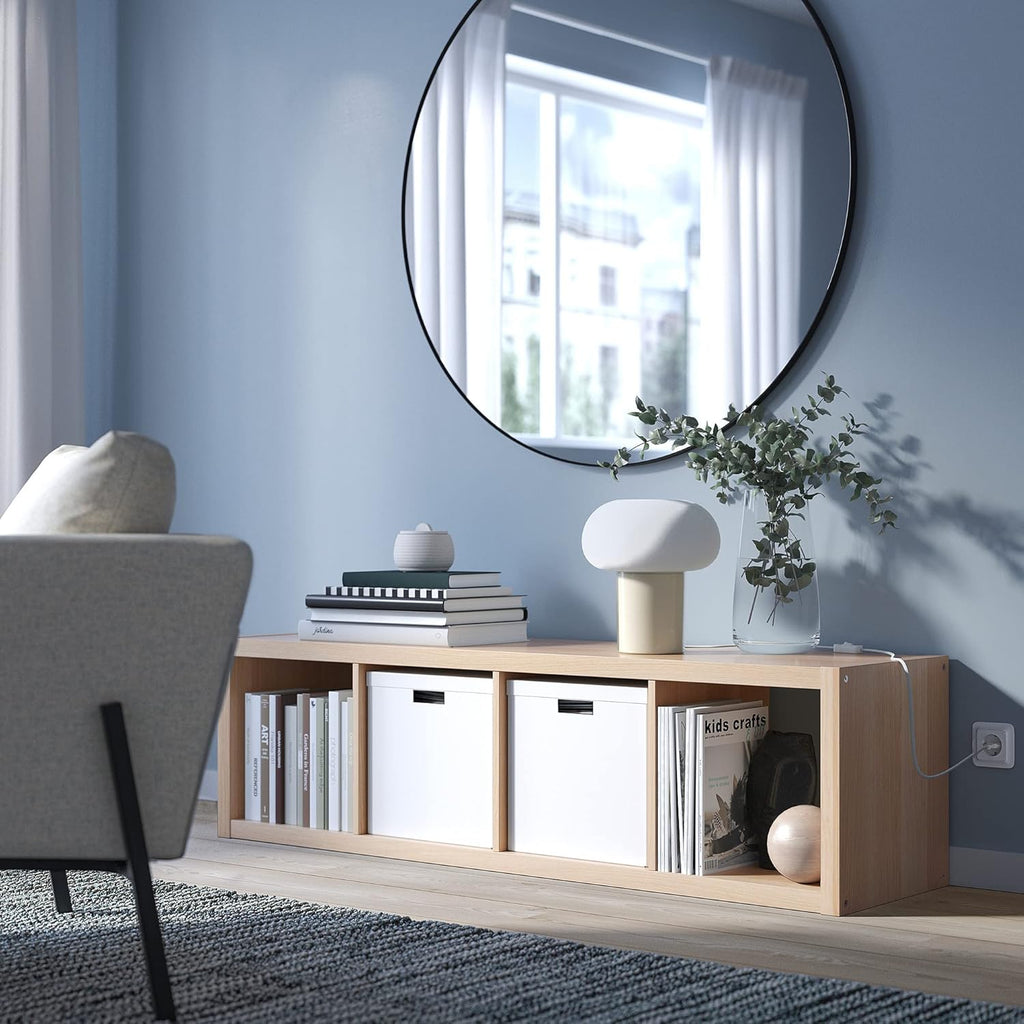 IKEA KALLAX shelving unit white stained oak effect 4 shelf P699084
