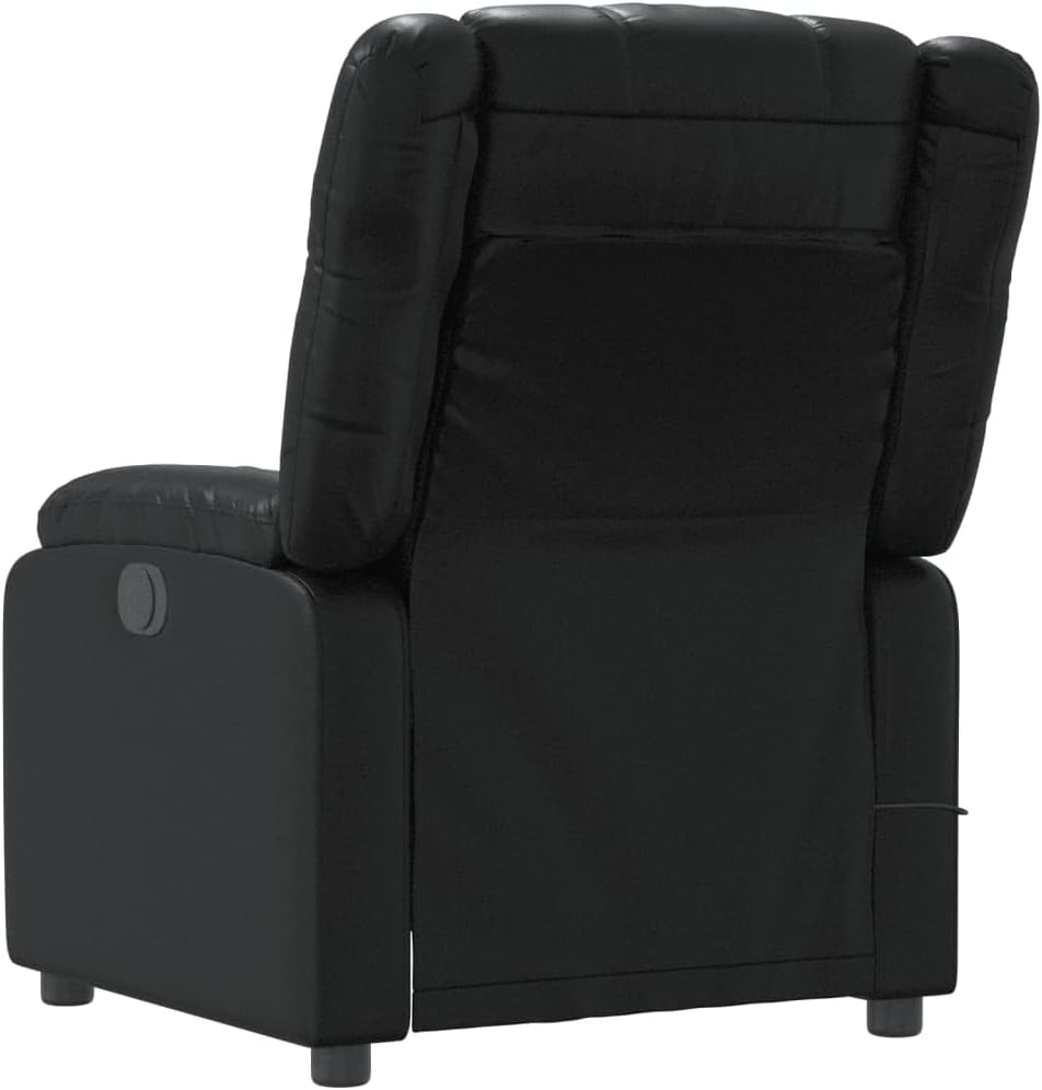 vidaXL Black Faux Leather Massage Recliner Chair U596125