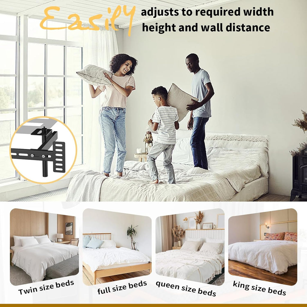 Headboard Kit for Adjustable Bed with Brackets, Black O854894
