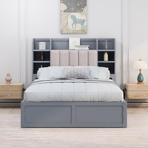NicBex Murphy Bed Cabinet Wall Bed Queen Size with Shelves, Drawers and USB Ports, White J4083