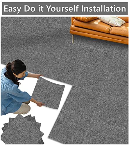 Self Adhesive Carpet Tiles 12" x 12" Non-Slip Peel and Stick, 12 Tiles per Carton Z26063