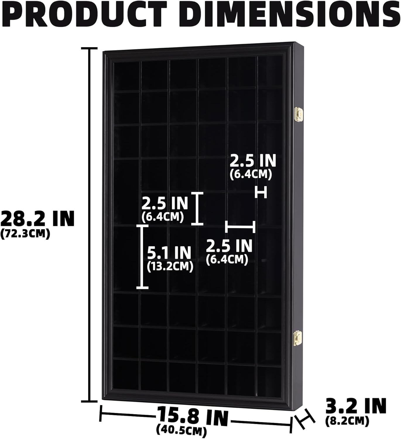 Shot Glass Display Case Cabinet Wall Rack Lockable with UV Protection Acrylic Door 56 Slots Black N174