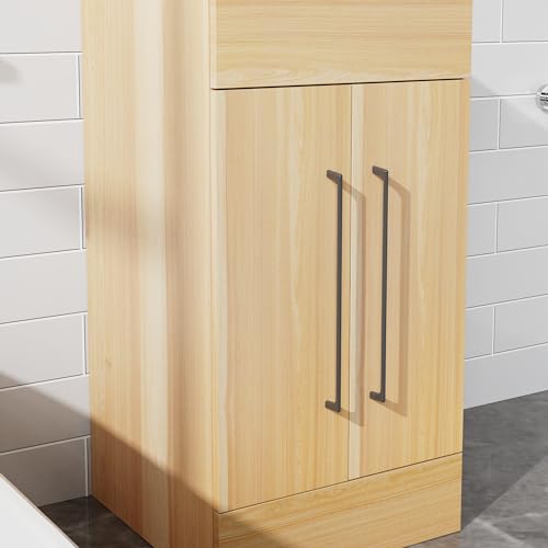 16" Bathroom Vanity Sink Combo with Storage Cabinet, White and Oak J86582