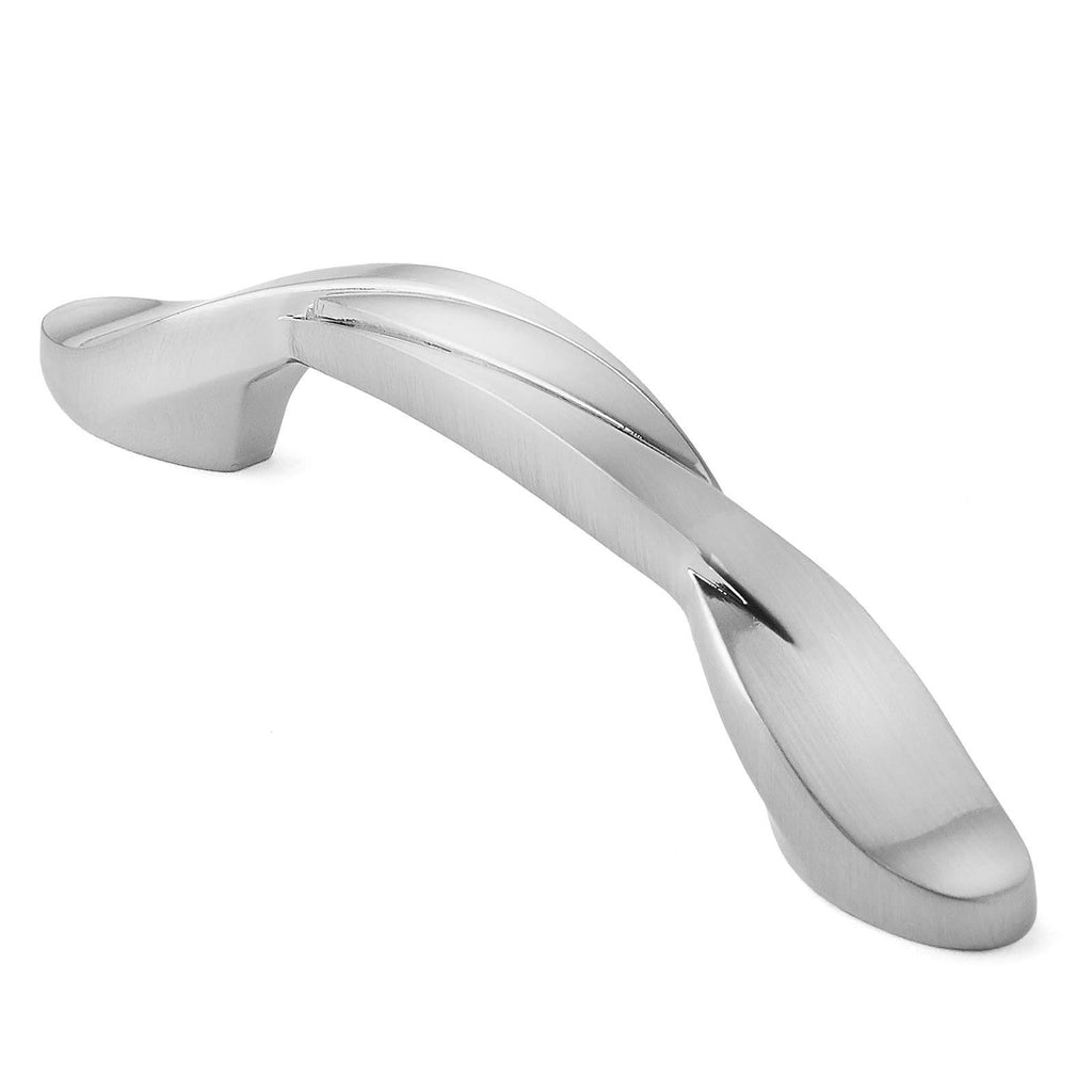 Cauldham 25 Pack Solid Braided Kitchen Cabinet Pulls Handles (3x22 Hole Centers) - Drawer/Door Hardware - Style M260 - Satin Nic
