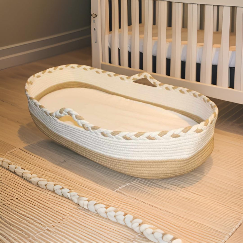 Moses Baby Changing Basket for Newborn with Thick Foam Mattress, Waterproof Cover D81634