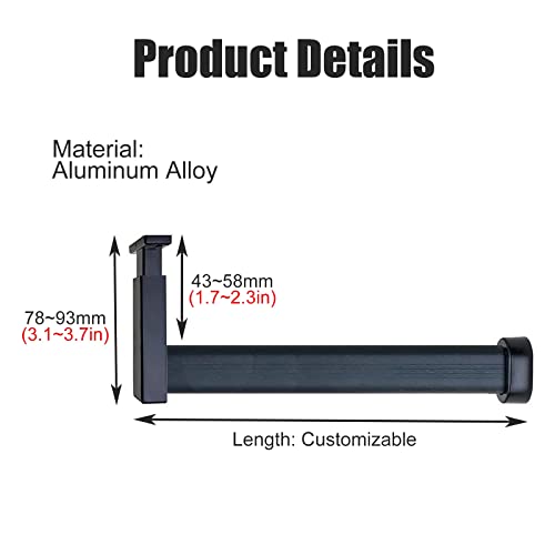 Closet Hanging Clothes Rod, Heavy Duty Wardrobe Pole Support with Screws & Flange N91342