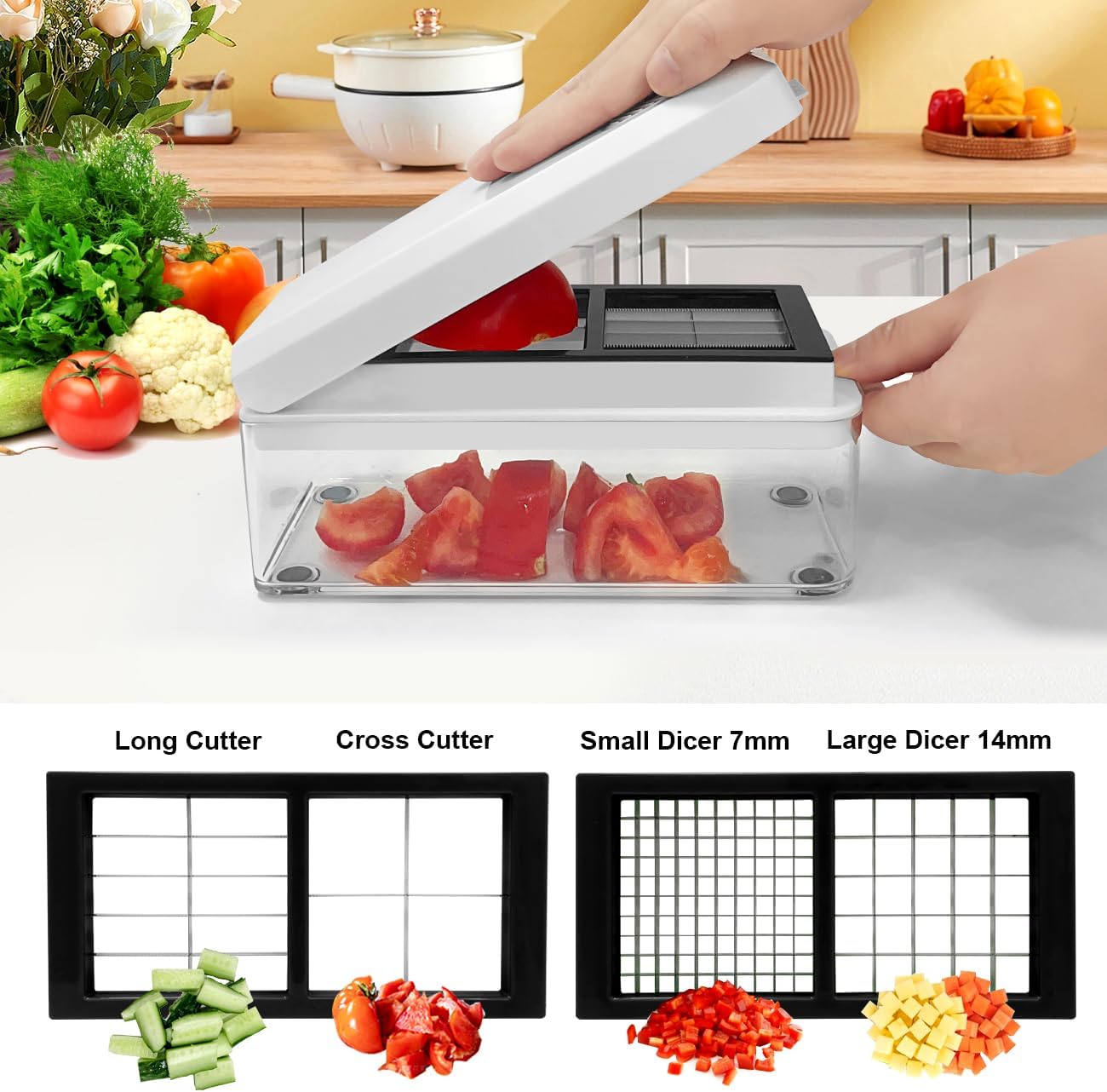Vegetable Chopper Slicer Onion Dicer with Container D43308
