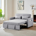 Modern 54" Pull Out Sleep Sofa Bed, 2 Seater Loveseats Sofa Couch With Adjsutable Backrest,Small Sleeper Sofa Bed With 2 Lumbar Pillows For Apartment Office Living Room