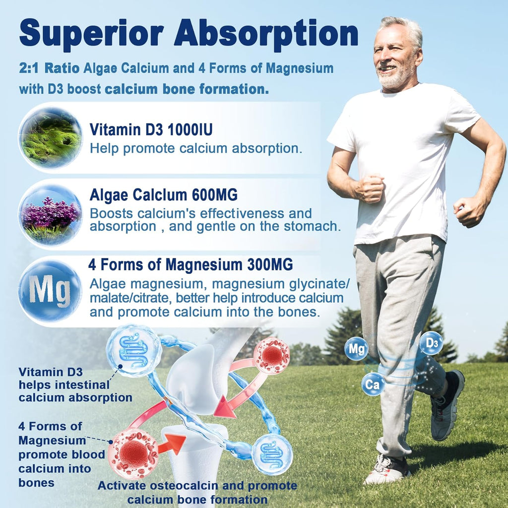 Calcium Supplement Gummy with Algae Calcium, Magnesium, Zinc, D3 & B12 W7916