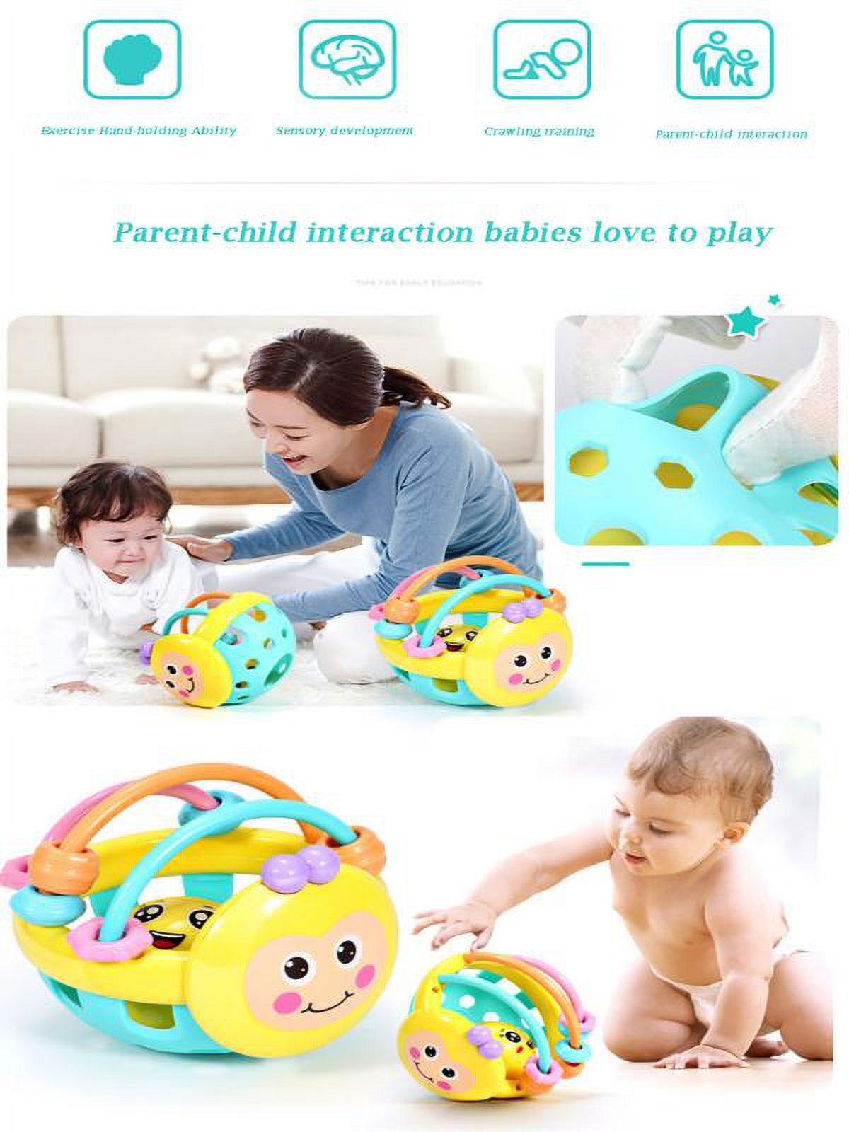 Clearance！Baby Toys for 6 to 12 Months Toddlers,Baby Hand Bell Rattles Ball Toys 0-6 Months Activity Ball Infant Toys,Shaker,Grab Rattle for Girl Boy Newborn Birthday Christmas Gifts for Kids,BPA Free
