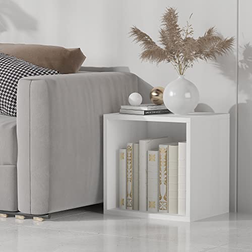 Magic DIY Cube Storage Organizer Wood Stackable Shelf Pure White-Washed K12450