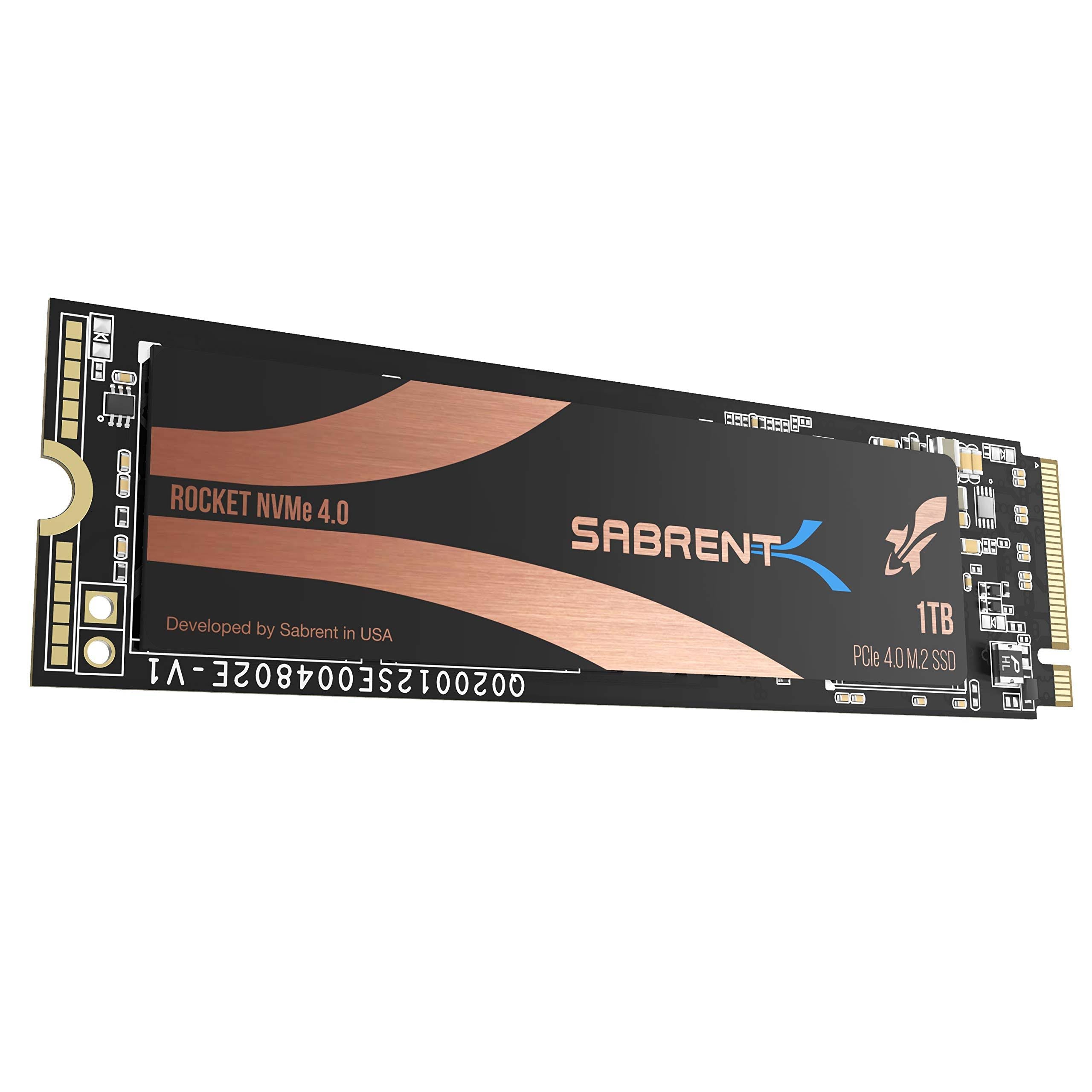 Sabrent 1TB Rocket NVMe 4.0 GEN4 PCIe M.2 Internal SSD Extreme Performance Solid State Drive (SB-ROCKET-NVMe4-1TB)