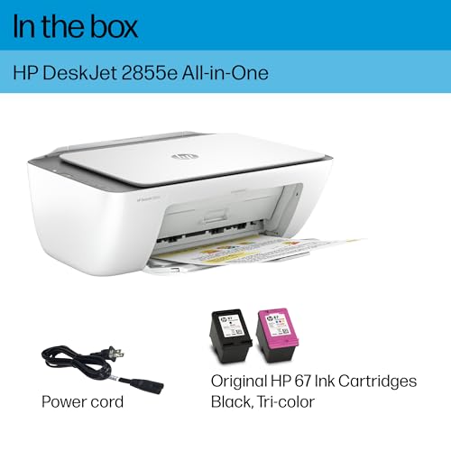 HP DeskJet 2855e Wireless All-in-One Color Inkjet Printer, Scanner, Copier J165