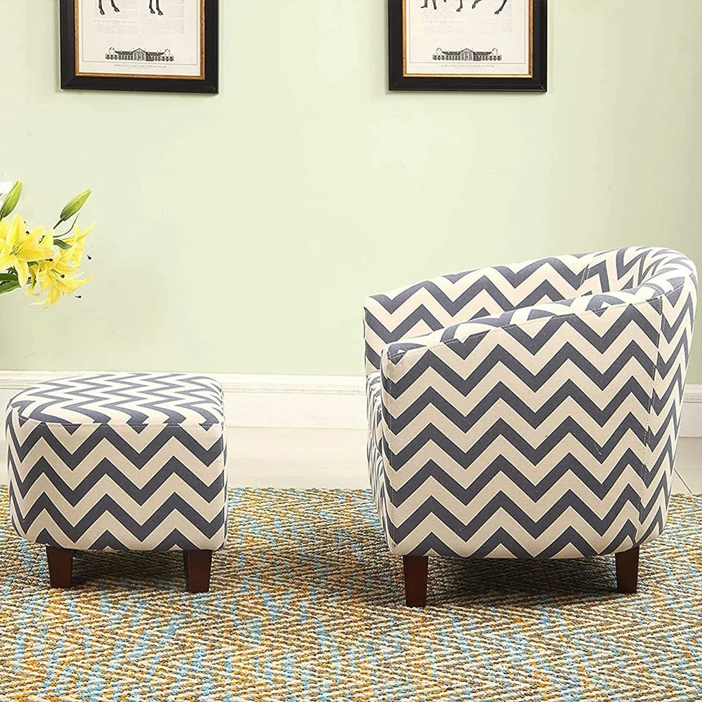 Nathaniel Home Modern Upholstered Accent Chair with Ottoman F360