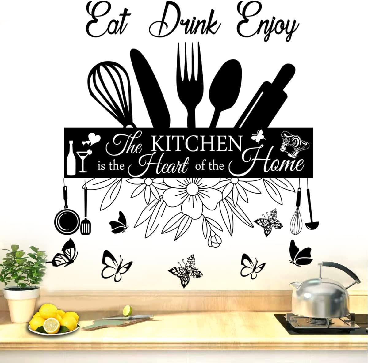 Wall Stickers Kitchen Quotes The Kitchen is The Heart of Home Vinyl Decal Decor M169