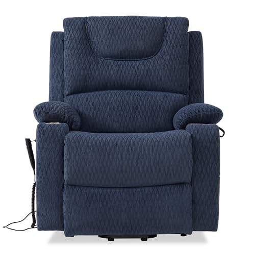 Irene House 9196 Power Lift Recliner Chair for Elderly with Heat Massage, Brown Faux Leather K4546
