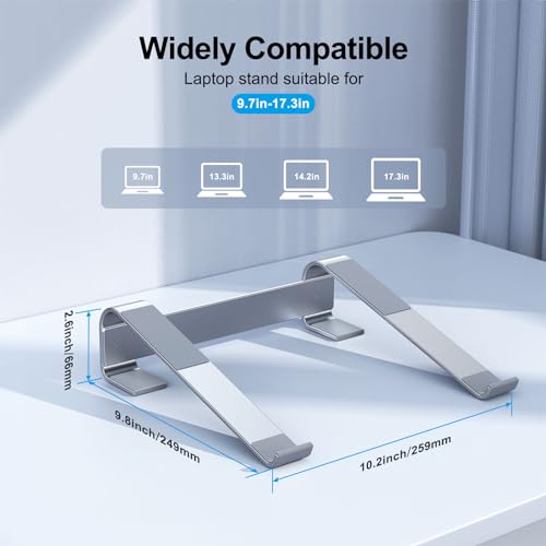 Aluminum Laptop Stand for Desk, Ergonomic Riser, Compatible with MacBook, Dell, HP, Lenovo 10-17.3'' V205