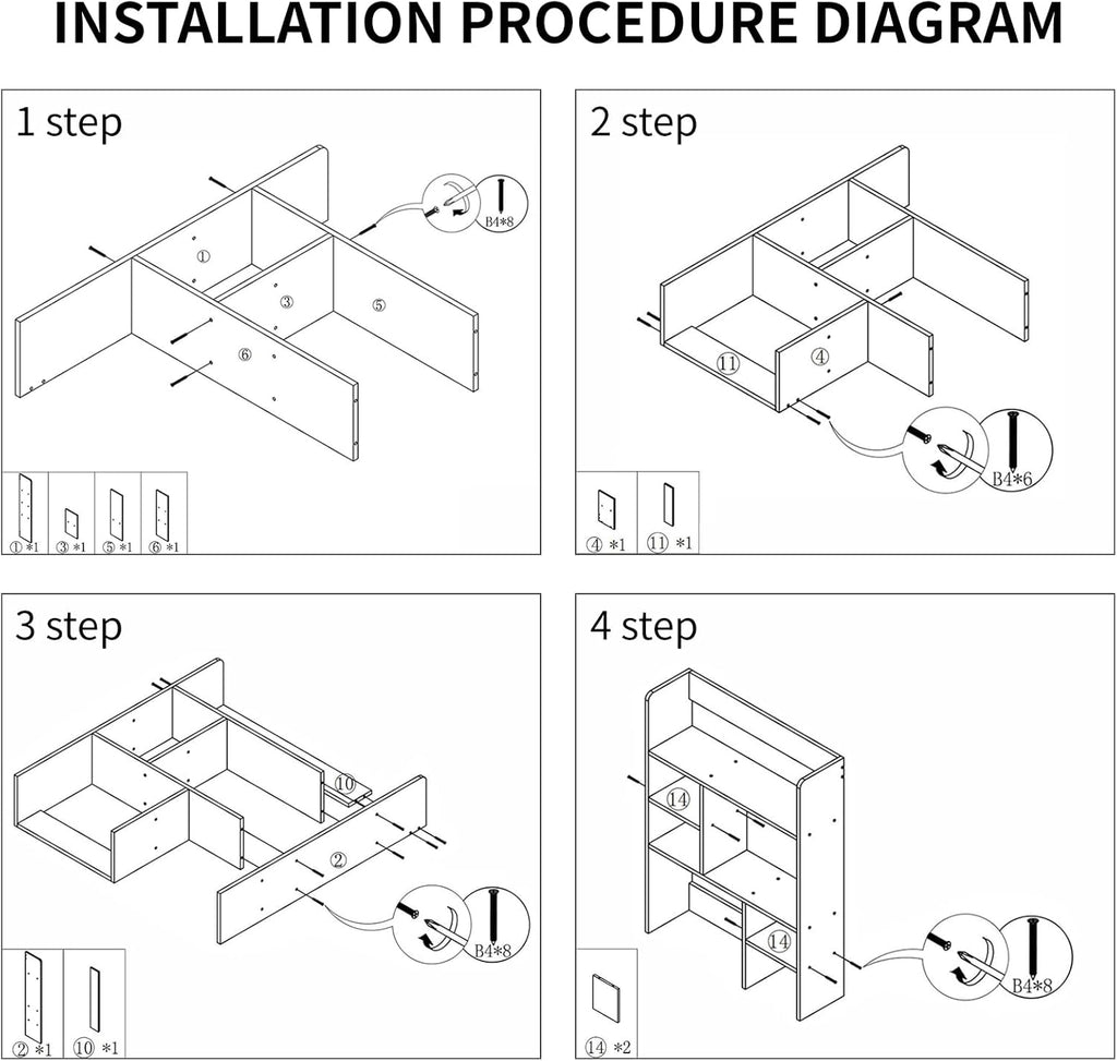 Desktop Shelf, Multilevel Bookshelf for Home Office I36024