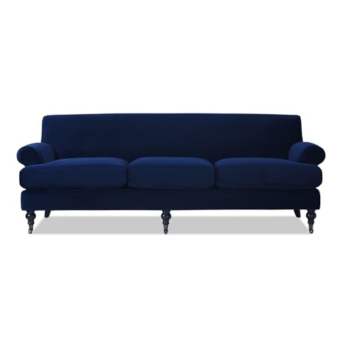 Jennifer Taylor Home Alana 88" Lawson French Country Three-Cushion Tightback Sofa, Light Beige Linen
