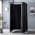Portable Fitting Room for Boutiques - Movable Dressing Room with Shading Curtain, Vientiane Wheel and Hook Up - Temporary Privacy Screen for Changing Rooms and Offices - 78.7x39.4x39.4 in