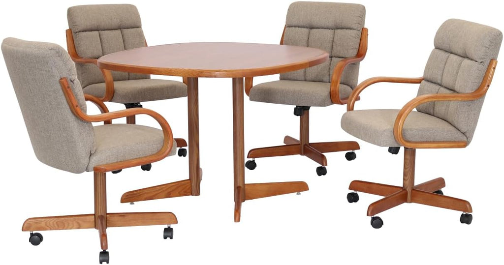 Caster Chair Company 5-Piece 42x42 Caster Dining Set with Laminate Table & Toast Chairs C531346