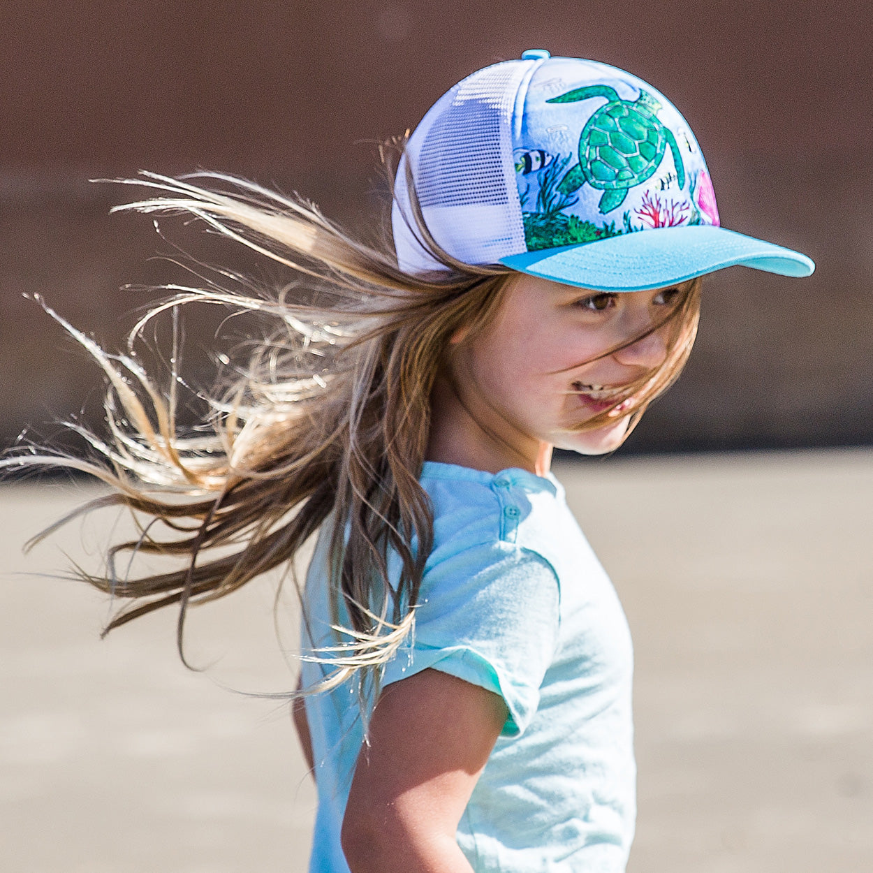 Kids' Sea Turtle Trucker - SALE V1 X0